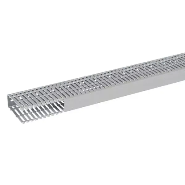 Acheter Direct Goulotte de câblage 40x100mm - Fond + couvercle 2m - Découpe latérale - Sécabilité rapide à la main ou à la pince coupante - PVC Gris