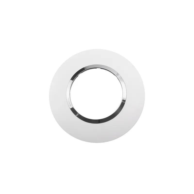 Legrand - Plaque ronde dooxie 1 poste finition blanc avec bague effet chrome - Réf 600973 Achetez Aujourd'hui